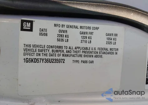 2006 Cadillac Dts Standard from USA, damaged, VIN 1G6KD57Y36U235972